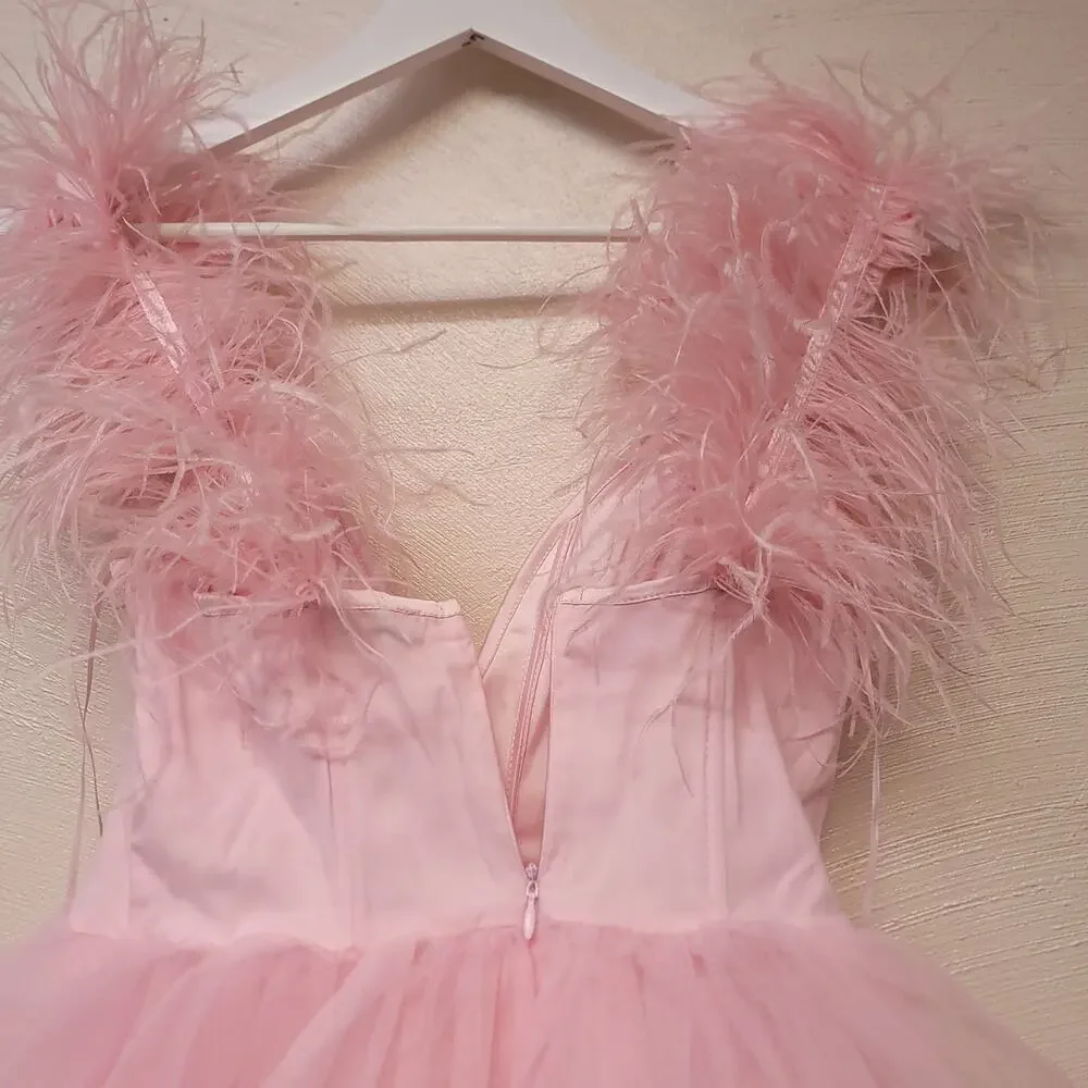 Fashion Nova Tulle Mini Dress Size S So In Love Pink - Picture 4 of 10